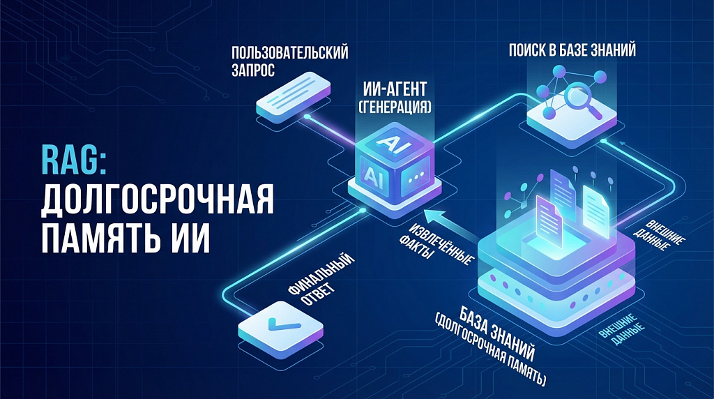 Схема работы поисково-расширенной генерации (RAG)