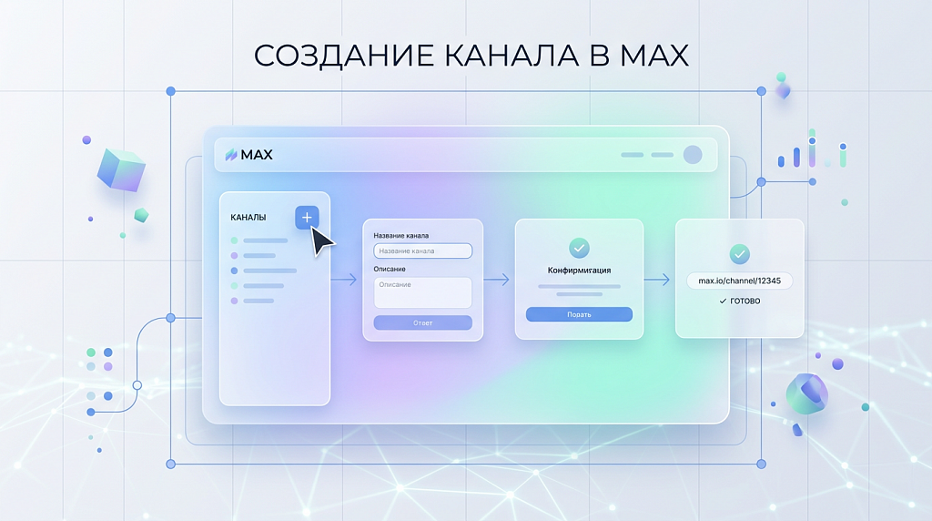 Видео-вставка, демонстрирующая процесс создания канала в интерфейсе MAX
